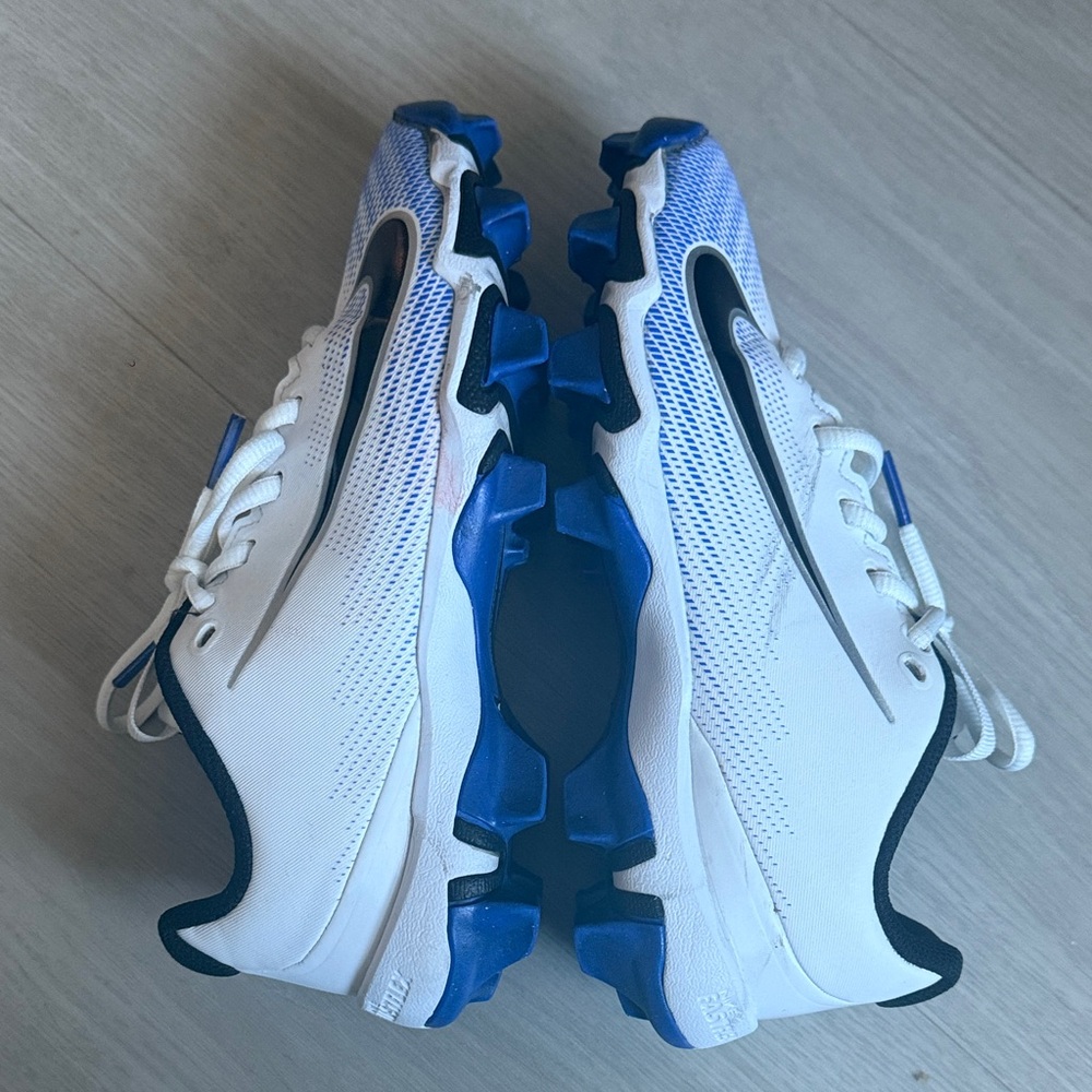 Nike Vapor Shark 3 White and Blue Football Cleats - Picture 6 of 6